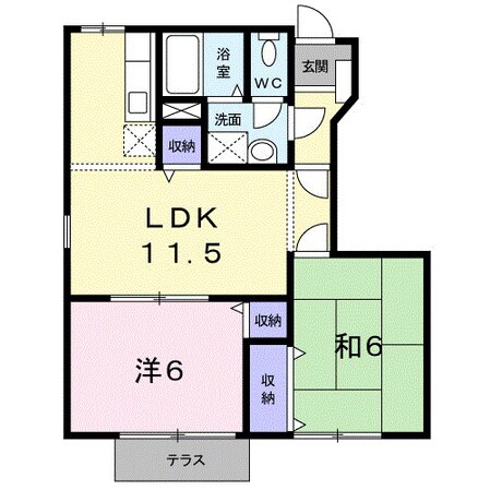 東松江駅 徒歩13分 1階の物件間取画像